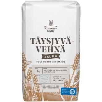 Kinnusen Mylly Täysjyvävehnäjauho 1 kg kalorit ja ravintosisältö - 330 kcal