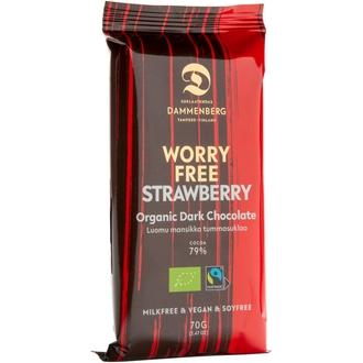 Dammenberg Luomu reilun kaup Mansikka tummasuklaalevy 70g kalorit ja ravintosisältö