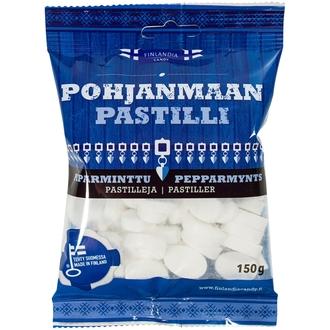 Finlandia Candy Pohjanmaan pastilli 150g piparminttupastilleja kalorit ja ravintosisältö - 404 kcal