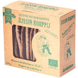 Karkiainen Jussin Korppu luomuruiskorppu 300 g kalorit ja ravintosisältö - 351 kcal
