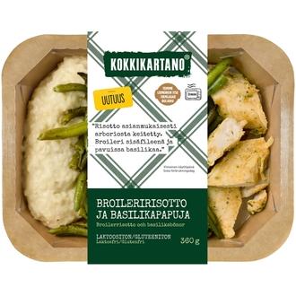 Kokkikartano Broileririsotto ja basilikapapuja 360g kalorit ja ravintosisältö