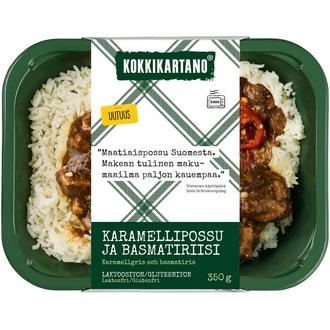 Kokkikartano Karamellipossu ja basmatiriisi 350g kalorit ja ravintosisältö