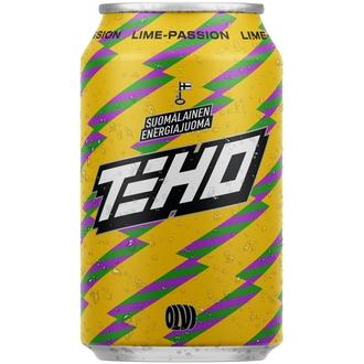 TEHO Lime-Passion energiajuoma 0,33 l tlk kalorit ja ravintosisältö