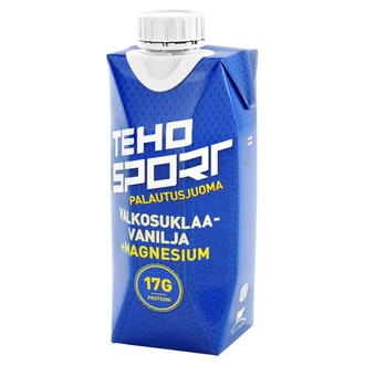 TEHO Sport palautusjuoma 0,33l Valkosulklaa-vanilja+Magnesium tetra kalorit ja ravintosisältö