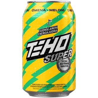 TEHO Super Omena-meloni energiajuoma 0,33 l tlk kalorit ja ravintosisältö