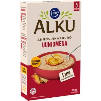 Fazer Alku Uuniomena annospikapuuro 200 g (5 x 40 g) kalorit ja ravintosisältö - 365 kcal