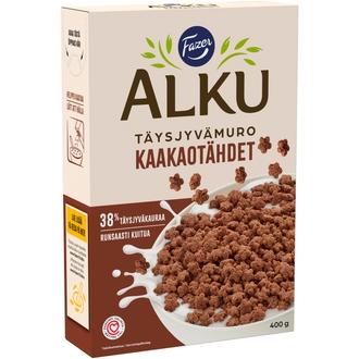 Fazer Alku Kaakaotähdet täysjyvämuro 400 g kalorit ja ravintosisältö - 388 kcal