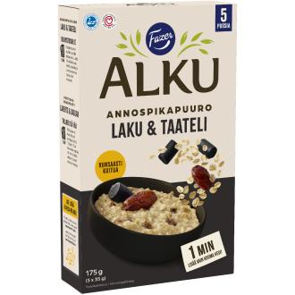 Fazer Alku Laku & taateli annospikapuuro 5x35g kalorit ja ravintosisältö - 358 kcal