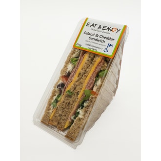 Eat&Enjoy salami&cheddar sandwich 200g kalorit ja ravintosisältö - 308 kcal