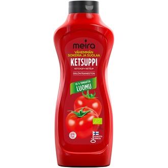 Meira Luomu ketsuppi vähemmän sokeria ja suolaa 900g kalorit ja ravintosisältö