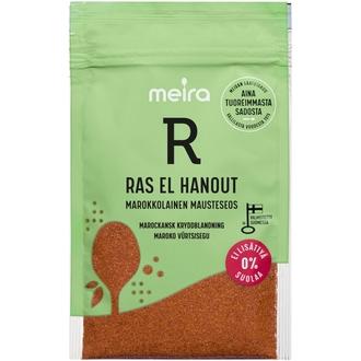 Meira Ras El Hanout mausteseos ei lisättyä suolaa 25g kalorit ja ravintosisältö