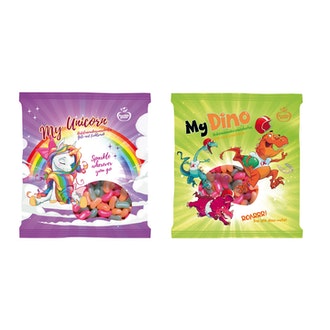 My Unicorn and My Dino 130g hedelmämakeisraesekoitus kalorit ja ravintosisältö - 354 kcal