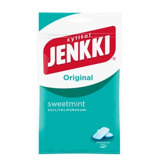Jenkki Original Sweetmint ksylitolipurukumi 100g kalorit ja ravintosisältö