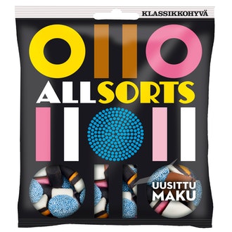 Allsorts 300g kalorit ja ravintosisältö - 366 kcal