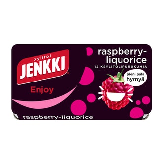 Jenkki ksylitolipurukumi 18g Raspberry-Liquorice kalorit ja ravintosisältö - 167 kcal
