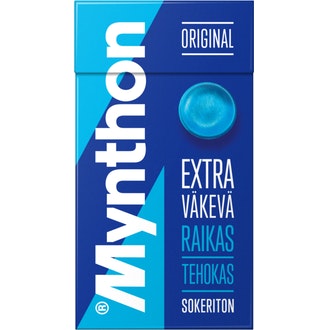 Mynthon Original Extra Väkevä sokeriton kurkkupastilli 35g kalorit ja ravintosisältö