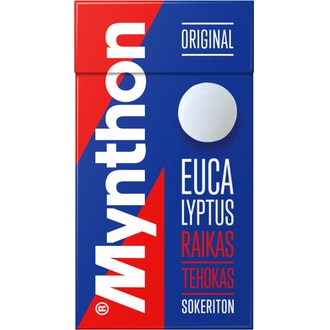 Mynthon Original Eucalyptus sokeriton kurkkupastilli 35g kalorit ja ravintosisältö