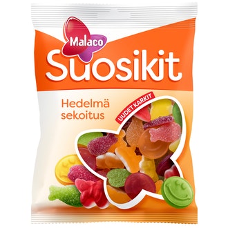 Malaco suosikit 230g hedelmä makeissekoitus kalorit ja ravintosisältö