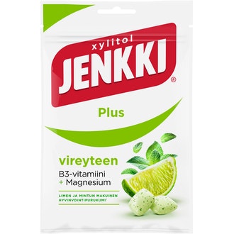 Jenkki Plus Lime-Mint ksylitolipurukumi 44g kalorit ja ravintosisältö - 169 kcal