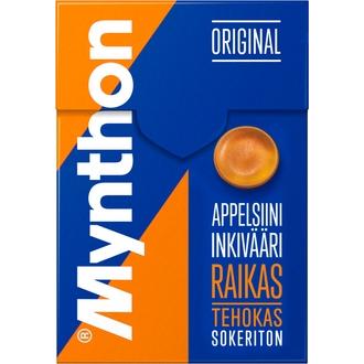 Mynthon Original Appelsiini-Inkivääri sokeriton +C kurkkupastilli 85g kalorit ja ravintosisältö
