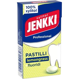 Jenkki Professional Lemongrass +fluoridi täysksylitolipastilli 34g kalorit ja ravintosisältö