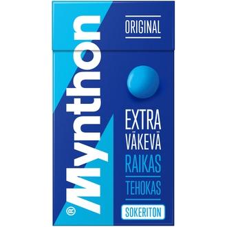 Mynthon Original Extra Väkevä sokeriton kurkkupastilli 39g kalorit ja ravintosisältö