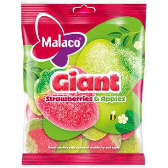 Malaco Giant Strawberries and Apples makeissekoitus 180g kalorit ja ravintosisältö - 358 kcal