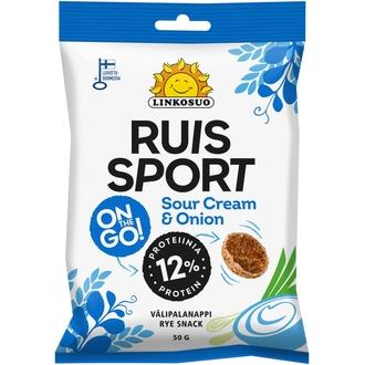 Linkosuo Ruis Sport Sour cream & Onion 50g kalorit ja ravintosisältö