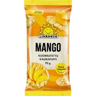 Linkosuo kuorrutettu kaurapuffi mango 70g kalorit ja ravintosisältö