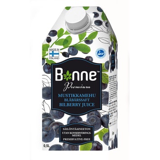 Bonne Premium mustikkamehujuoma 0,5l kalorit ja ravintosisältö