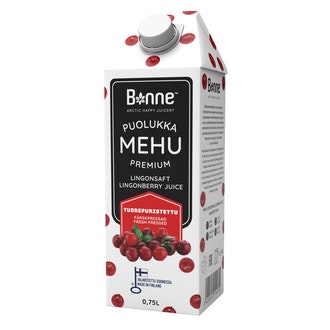 Bonne Premium tuorepuristettu puolukkamehu 0,75l kalorit ja ravintosisältö