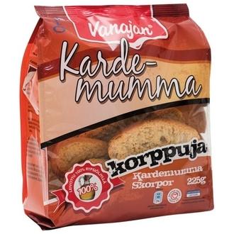 Vanajan 225g kardemumma korppu kalorit ja ravintosisältö