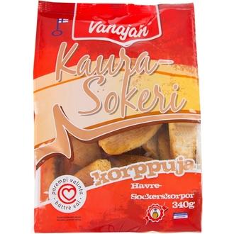 Vanajan Keksit Kaura-Sokerikorppu 340g kalorit ja ravintosisältö