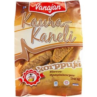 Vanajan Keksit Kaura-Kanelikorppu 340g kalorit ja ravintosisältö