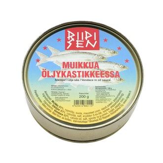 Riipisen muikkua öljykastikkeessa 200g kalorit ja ravintosisältö - 267 kcal