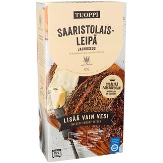 Tuoppi Saaristolaisleipä jauhoseos, laktoositon, maidoton, runsaskuituinen, vegaaninen 420g kalorit ja ravintosisältö - 282 kcal