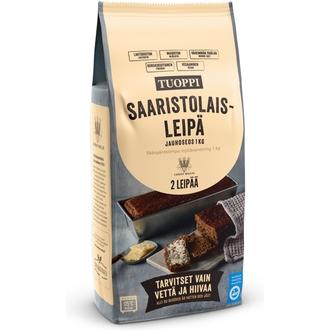 Tuoppi Saaristolaisleipä jauhoseos runsaskuituinen, vegaaninen 1 kg kalorit ja ravintosisältö - 282 kcal