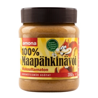 Amona 350g makeuttamaton maapähkinälevite kalorit ja ravintosisältö - 639 kcal