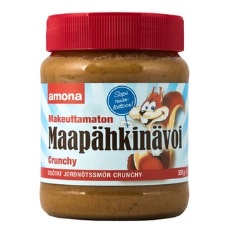 Amona Maapähkinävoi Crunchy 350G kalorit ja ravintosisältö