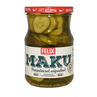 Felix Maku viipaloituja kurkkuja mausteliemessä 560/300g kalorit ja ravintosisältö - 49 kcal