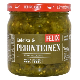 Felix perinteinen kurkkusalaatti 420g kalorit ja ravintosisältö - 127 kcal