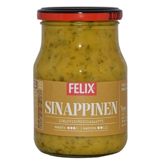 Felix sinappikurkkusalaatti 390g kalorit ja ravintosisältö - 102 kcal