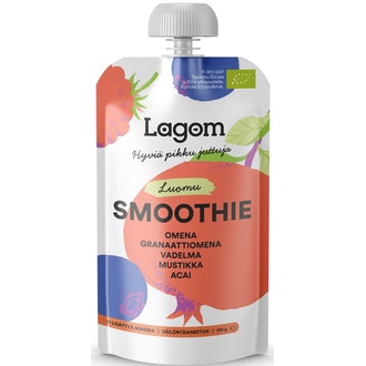 Lagom smoothie 120g hedelmä & marja & acai, luomu kalorit ja ravintosisältö - 57 kcal