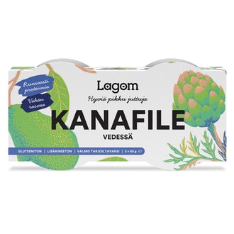 2x80g/2x42g Lagom Kanafile vedessä kalorit ja ravintosisältö