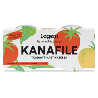 2x80g Lagom Kanafile tomaattikastikkeessa kalorit ja ravintosisältö