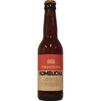Fools Paradise Kombucha punaherukka 0,33l kalorit ja ravintosisältö - 16 kcal