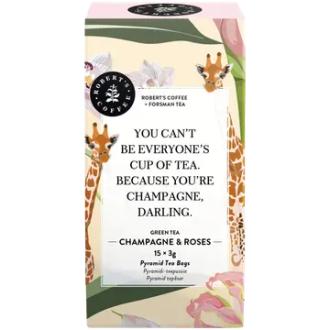 Robert's Coffee x Forsman tea Champagne & Roses Vihreä maustettu pyramiditee 15x3 g kalorit ja ravintosisältö - 0 kcal