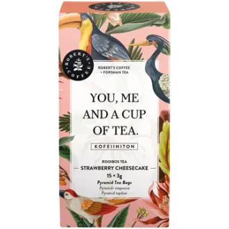 Robert's Coffee x Forsman tea Strawberry Cheesecake maustettu rooibos yrttitee 15x3g kalorit ja ravintosisältö - 0 kcal
