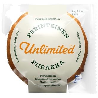 Unlimited piirakka herneproteiini 110g, einespiirakka kalorit ja ravintosisältö - 239 kcal