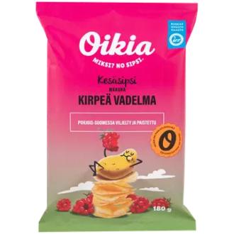 Oikia Kirpeä Vadelma kesäsipsi 180g kalorit ja ravintosisältö - 541 kcal